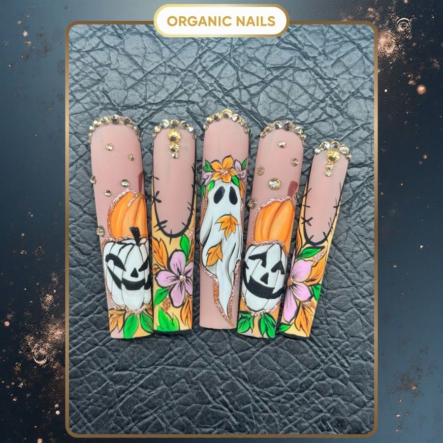 halloween nails at Organic Nails El Paso